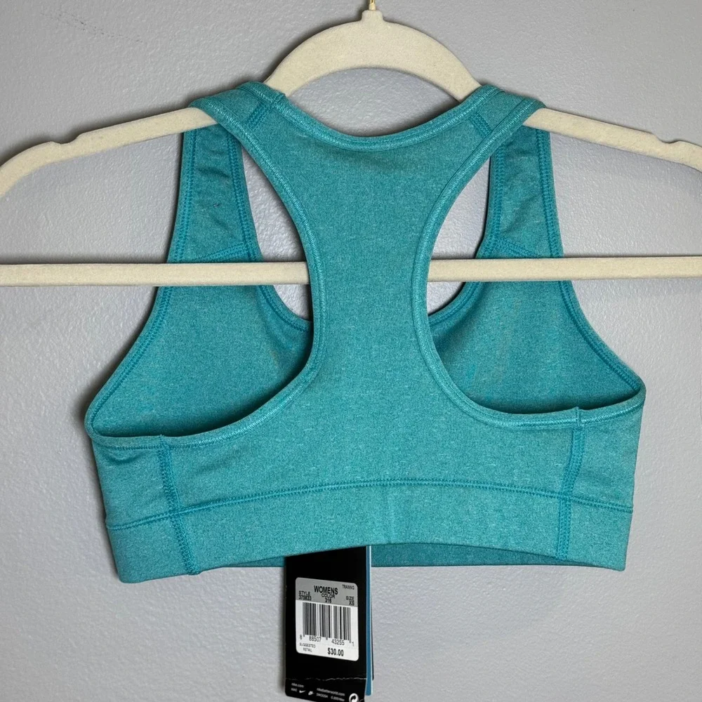 Nike Pro Womens Dri-FIT Medium Support Racerback Sports Bra Teal Heather XS NEW